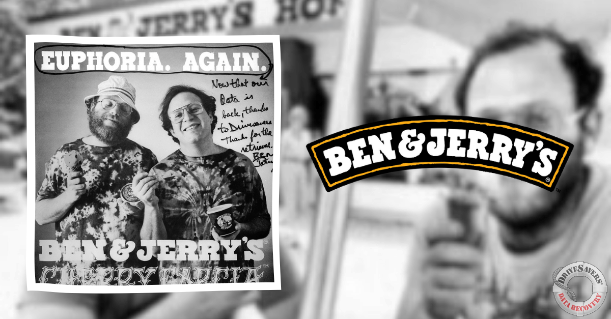 The black and white photo captures a joyful moment between two people. One person is wearing a floral shirt and a bucket hat, while the other sports glasses and is happily holding an ice cream cone. The word "Euphoria" suggests a sense of joy or delight, likely related to the pleasurable experience of enjoying Ben & Jerry's ice cream together.