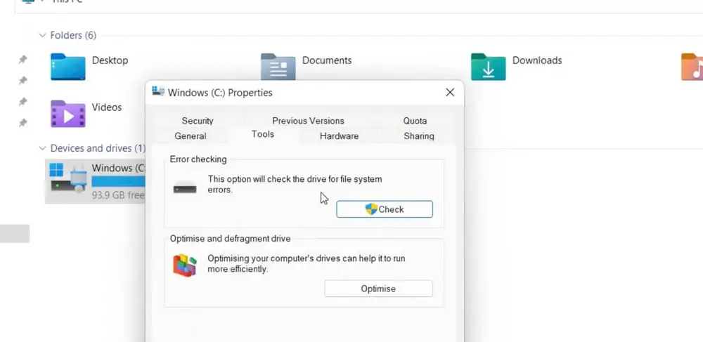 Check and Repair Hard Drive Errors